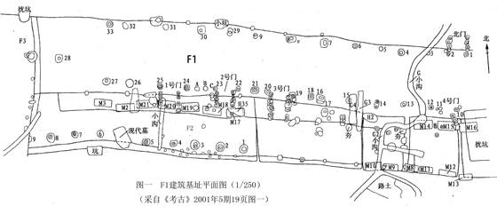 图一 F1建筑基址平面图