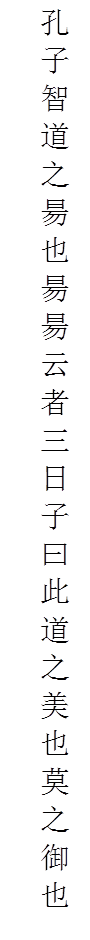 孔子智道之昜也昜昜云者三日子曰此道之美也莫之御也