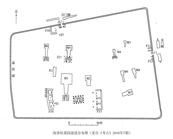 海昏侯墓园遗迹分布图